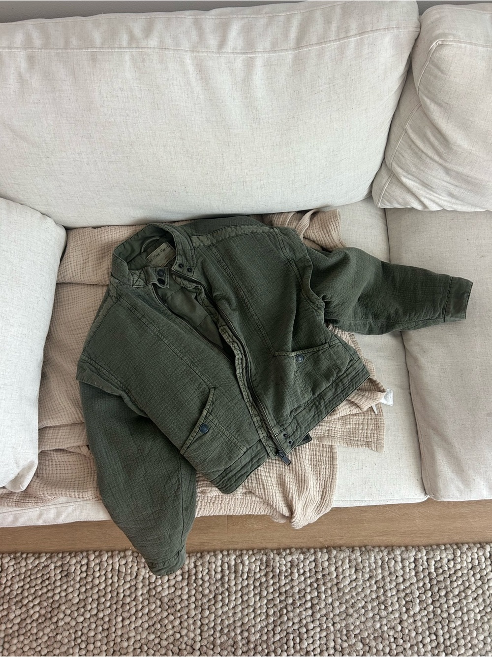 Kids Olive Green Quilted Jacket Free People